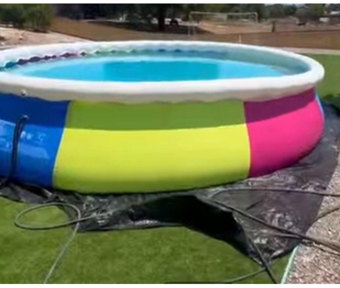 18ft Round 48inch Deep Pool With Pump, Complete Set