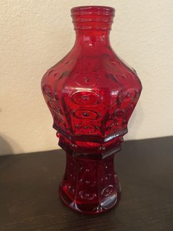 Ruby red vintage bottle
