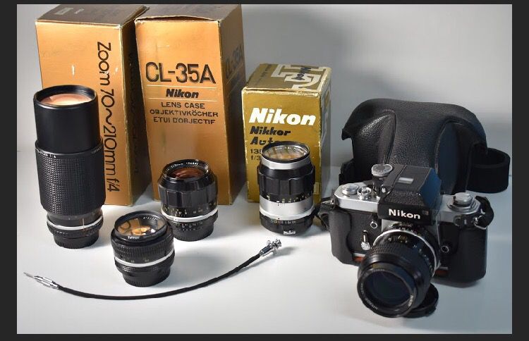 Nikon F2 camera with Case & 5 Lenses!