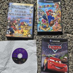 Nintendo gamecube Cib  Super smash Bros melee,  Mario party 7, Scooby doo night of a 100 frights, Cars