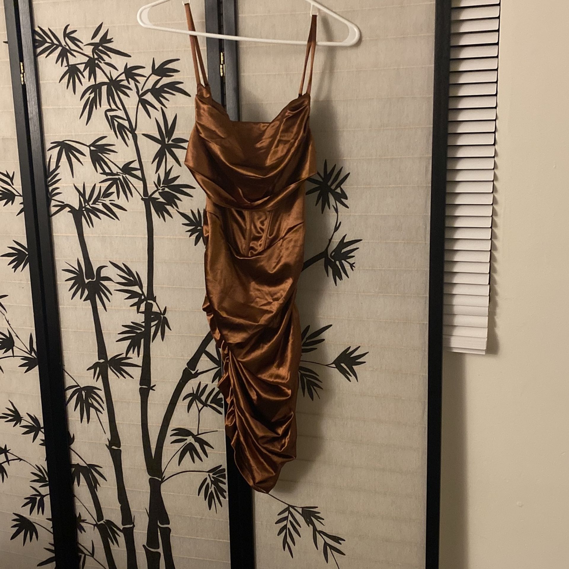 Silk Size 4 Classy Brown Party Dress