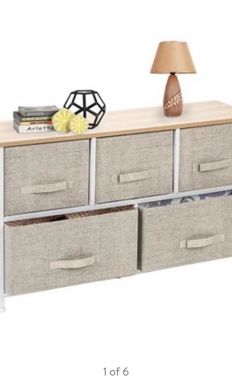 2 Tier 5-Drawer Fabric Storage Table Organizer Display Dresser(NEW) Measures: 39.4" x11.4”x 21.7"