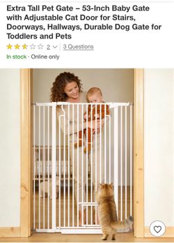 Extra Tall Pet Gate – 53-Inch Baby Gate