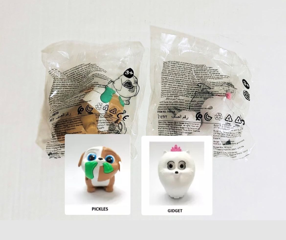 The Secret Life Of Pets 2 2019 Gidget & Pickles Burger King Toy Set