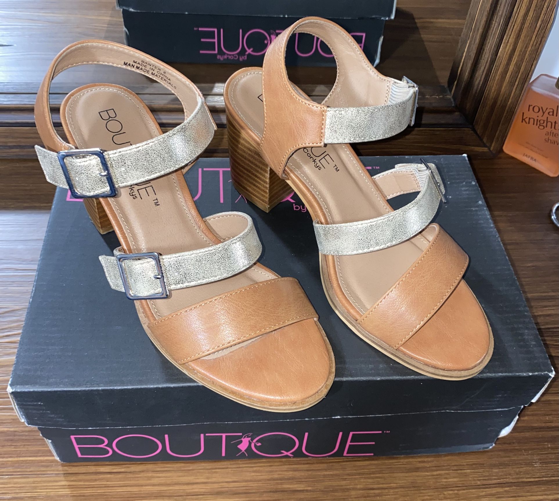 Corkys Boutique Banter Sandals Cognac Sz 8 – w/ Box! 🔥