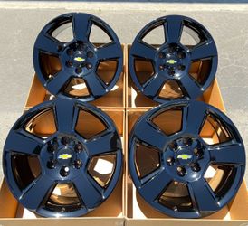 20” Chevy Tahoe Silverado Suburban OEM Wheels Gloss Black