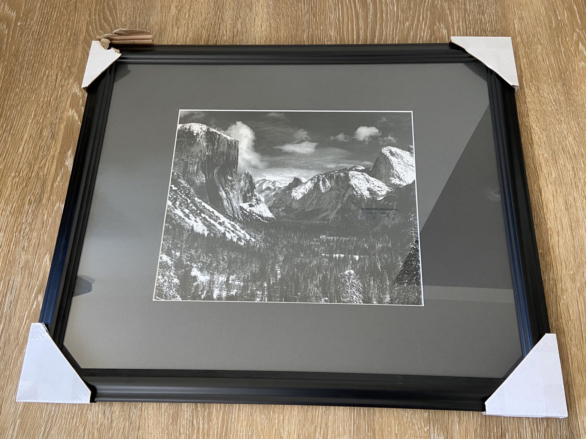 Ansel Adams photo of Half Dome (comes with black wooden frame)