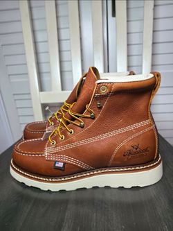 Thorogood American Heritage 6″ Tobacco Moc Toe MAXWear Wedge Soft Toe (contact info removed) Men's Size 7.5 D