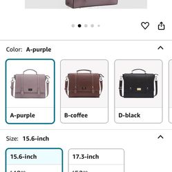 EaseGave Women's 15.6 Inch Laptop Briefcase, Vintage Purple 