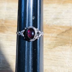 Red Garnet Artisan Style Ring With A Gothic Influence Size 6.5 
