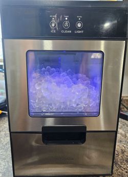 44lb nugget icemaker  stainless steel crunchy ice countertop portable ice maker