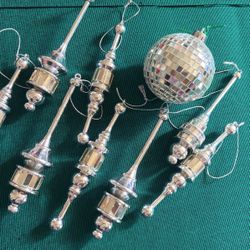 Vintage Mirror Glass Ornaments