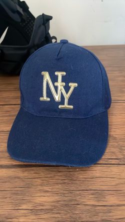 NY Baseball Cap Navy Blue Gold Logo