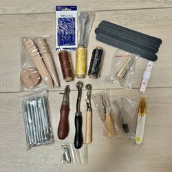 BAGERLA 50 Pieces Leather Working Tools with Tool Box 