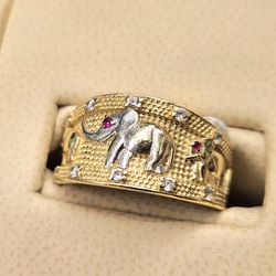14kt gold elephant ring anillo de elefante oro