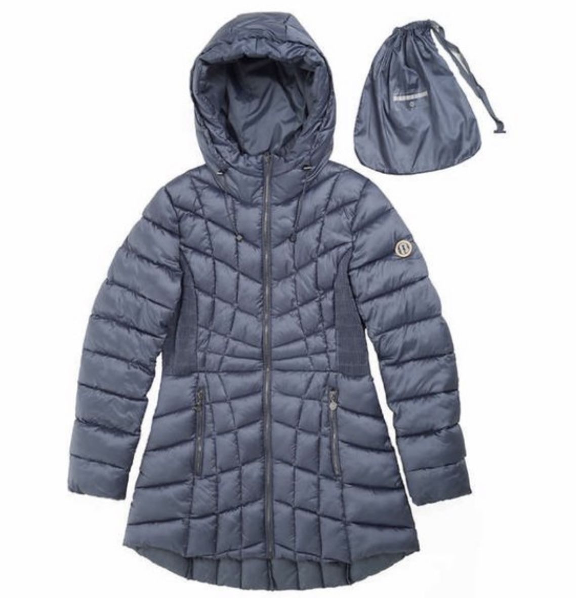 Bernardo Packable Quilted Jacket M, Iced Cove