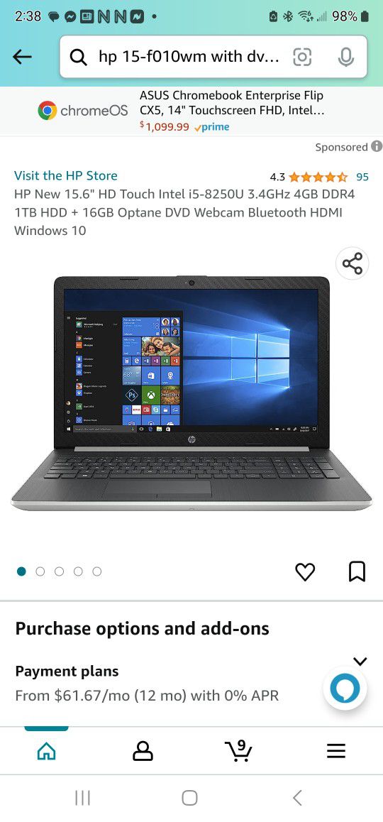 15" HP Laptop Computer