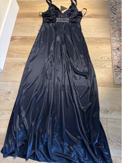 Navy blue silk dress
