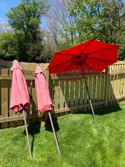 3-9ft orange umbrella for outside