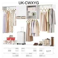 118'' Over Washer and Dryer Storage Shelves and Organizer, Wall Mounted, with 3 Hanging Rods
