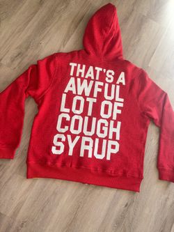 Awful Lot Of Cough Syrup Rhinestone Red Zip Up Hoodie 