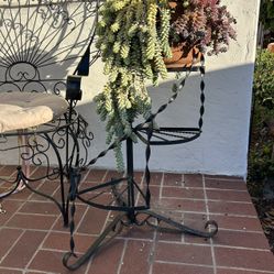 Vintage spiral staircase planter plant stand small mid century display case wrought iron Garden MCM Statement Piece Pot Holder Centerpiece Landscape 