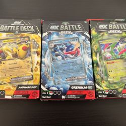 Battle Deck Ex Boxes Ampharos , Greninja and Iron Leaves