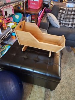 Beautiful Sturdy Wooden Doll Cradle