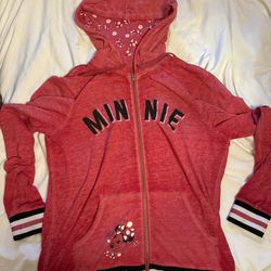 Disney Parks Minnie Mouse Full Zip Hooded Jacket