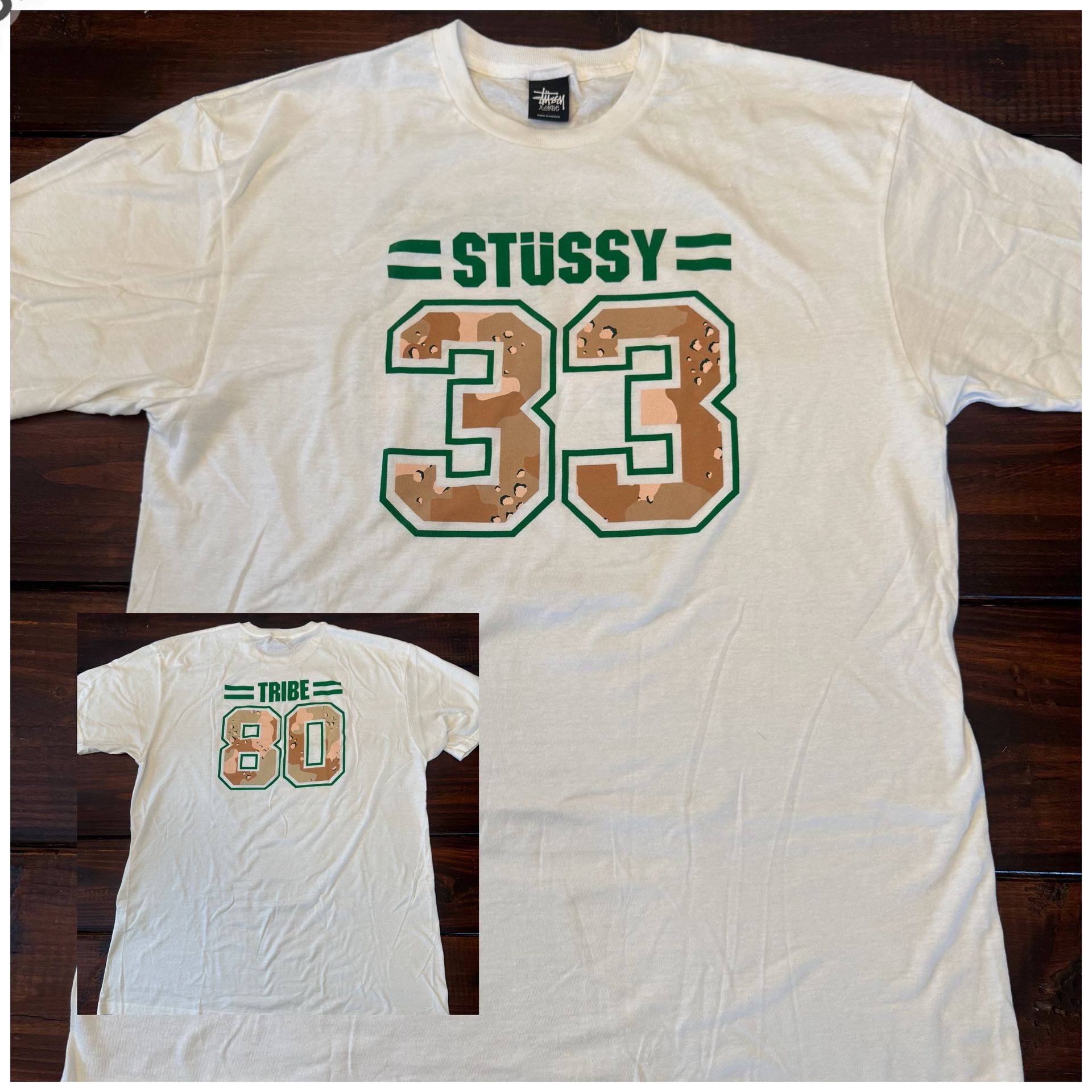 Vintage Stussy Camo Pine Green Tee Shirt