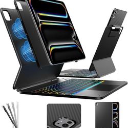 typecase Edge+ Black Keyboard with Black Carbon Fiber Back Case for iPad Pro 13-inch 2024 M4