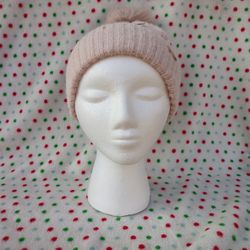 NWT Steve Madden Pink Pom Pom Cheetah Spots Print Beanie Winter Hat