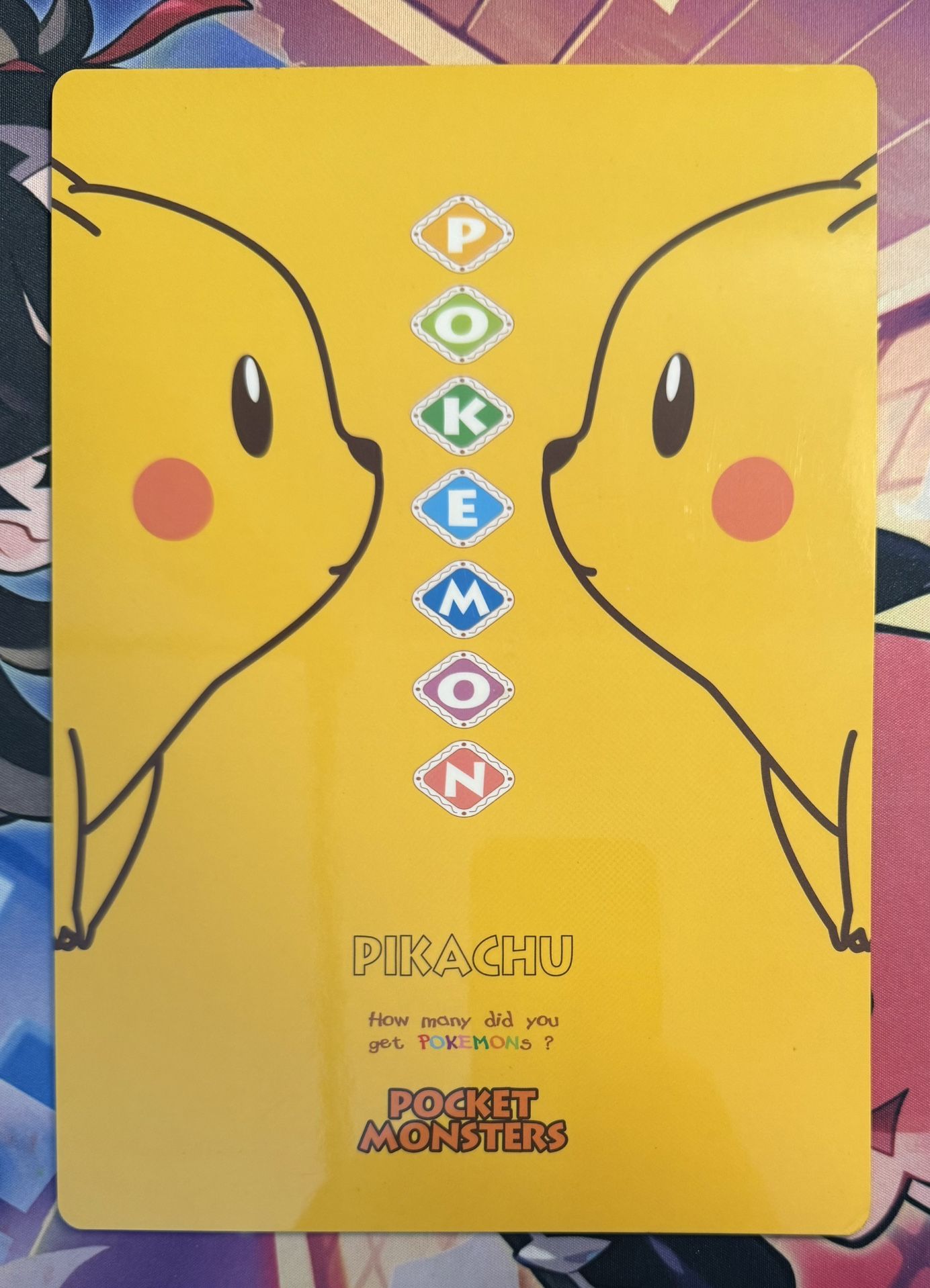 Pokemon Tomy Pikachu Jumbo Carddass Art Board Showa Note Japanese