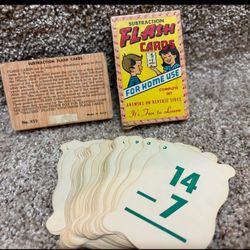 Vintage Warren subtraction Flash Cards