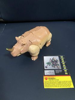 Vintage Beast Wars Rhinox Deluxe Class (1996) - 100% Complete Figure with Card