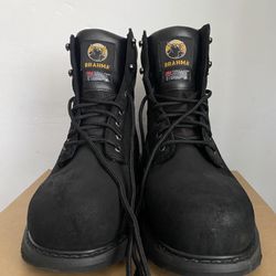 Brahma Black Steel Toe Work Boots Shoes