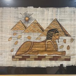 egyptian pyramid bark painting