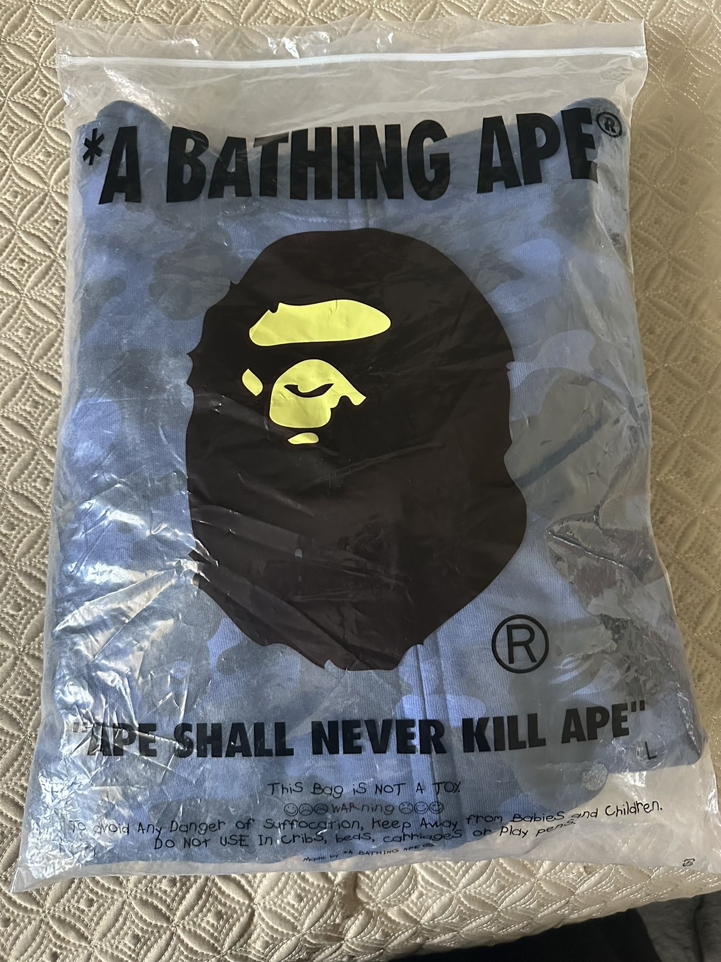 BAPE camo shark hoodie blue