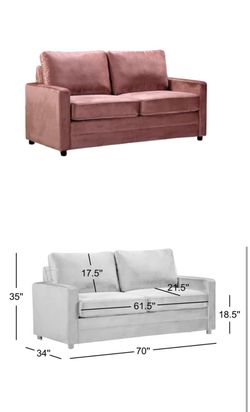 Pink Velvet Traditional Sleeper Sofa Bed