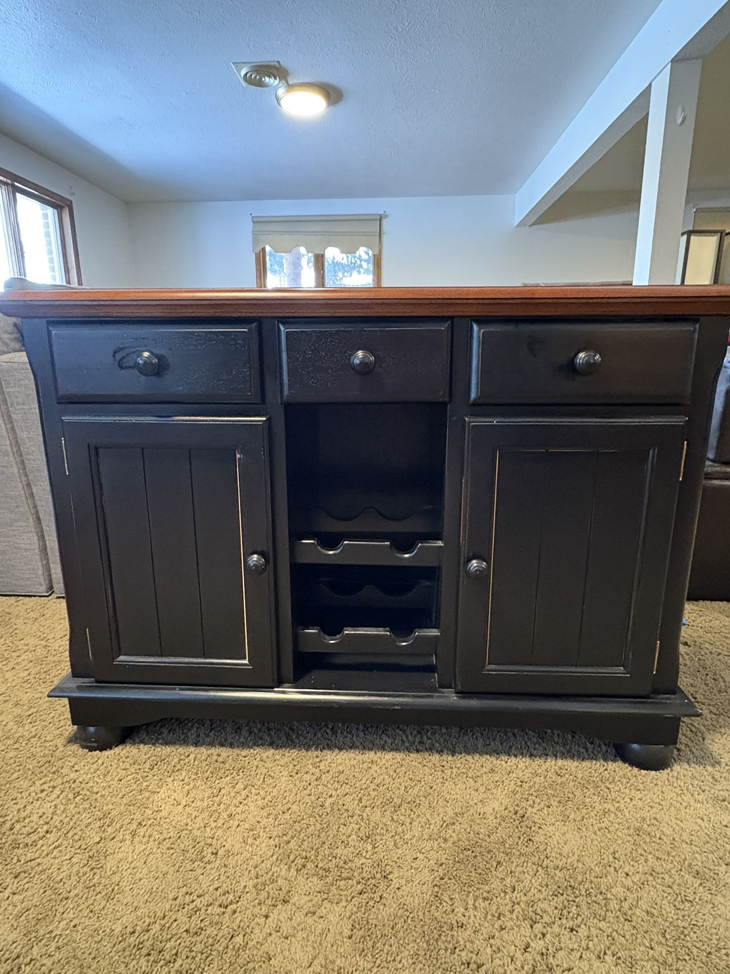 Bar Cabinet with storage for wine bottles and glasses