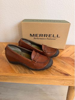 NEW Merrell Plaza Glide Saddle Shoes Woman’s Size 8.5 Brown Leather Casual Comfort Loafers West Las Vegas See My Listings Summerlin