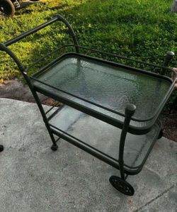 Cast Aluminum Two Tier Bar Server Cart