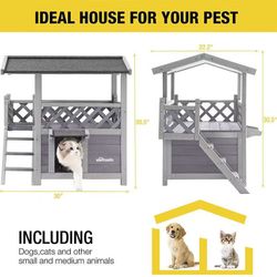 🥨Aivituvin-AIR09  Outdoor And Indoor Cat House(Inner space 5.2 ft²)  in the box