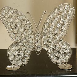 Gorgeous Crystal Stones Standing Butterfly 9” 