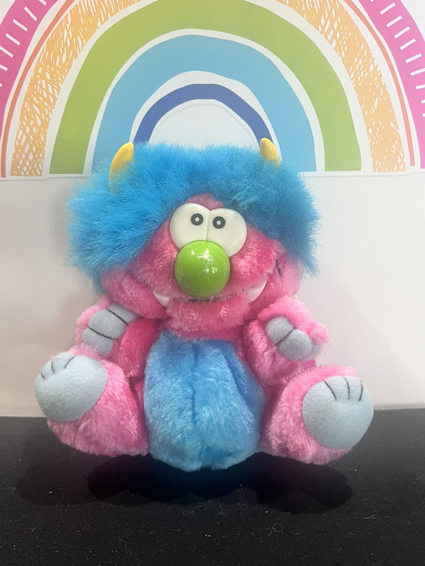KUDDLEE UGLEE MY PET MONSTER PLUSH - 6 INCH - VINTAGE FURRY BLUE & PINK PLUSH
