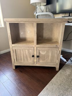 Wood Storage Cabinet / Console Table with Shelves + Doors