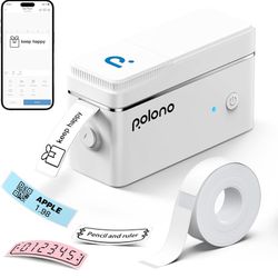 Label maker with tape, portable thermal printer, portable bluetooth printer for storage office home, sticker maker mini label maker with multiple temp