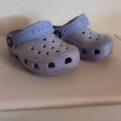 Sparkly Purple Baby Crocs Size 6 