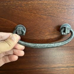 Hanging drawer pulls/handles - antique pewter finish, 4" (102mm) width