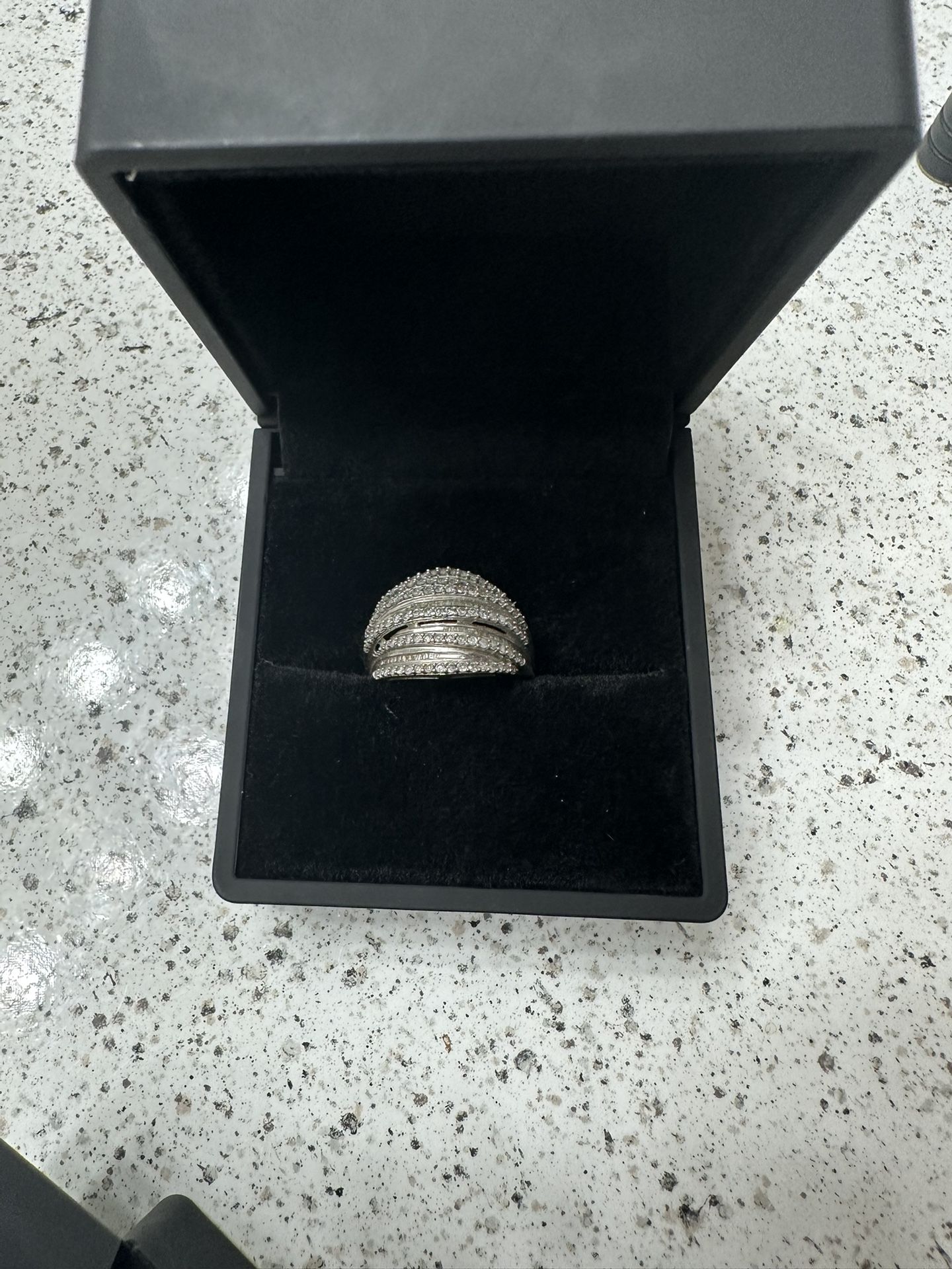 Silver And Diamond Ring